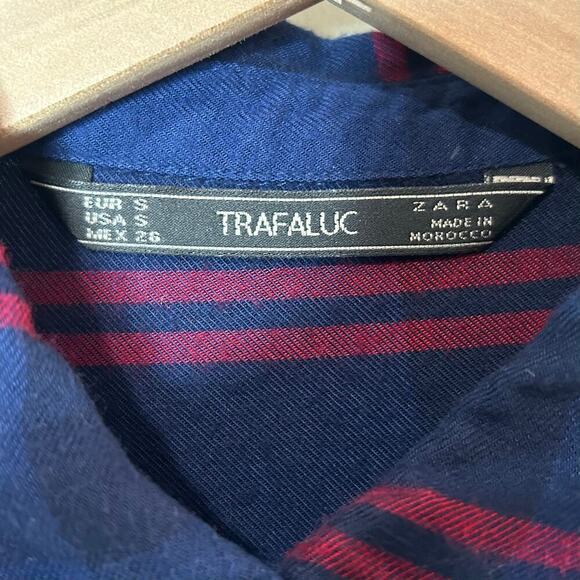 Trafaluc Zara Plaid Button Up Shirt Size S - Picture 4 of 9